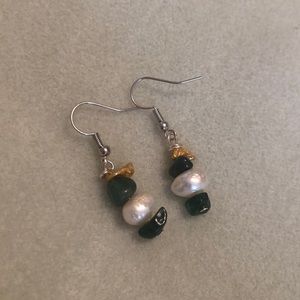 Hypoallergic silver hooks with aventurine Stone